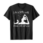 Life is better with music, cats and yoga 2D T-Shirt