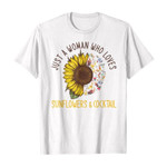 Just a woman who loves sunflowers & cocktail 2D T-Shirt
