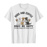 Dogs and coffee make me happy people make my head hurt 2D T-Shirt