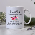 Thank You For Being My Mother In Law Floral Gsge Ceramic Mug