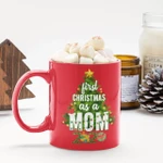 2020 Christmas Gift For First Time Mom First Christmas As A Mom Red Ceramic Mug