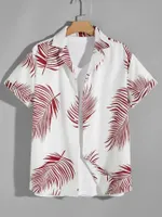 Men Tropical Print Shirt Without Tee Hawaiian Shirt