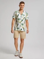Men Pineapple Print Shirt Shorts Hawaiian Shirt