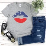 4th of July TShirt Fourth of July Shirt Ladies American Flag Tee Red White and Blue Tees Womens Amer 2D T-Shirt