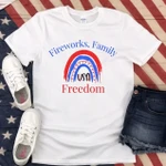 4th of July Fourth of July Shirt Ladies American Flag Tee Red White and Blue Tees Womens America T S 2D T-Shirt