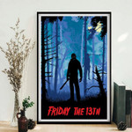 Friday the 13th Art – Full Page, horror movie art, horror film poster, scary movie artwork, minimalist, retro print, Halloween art Poster