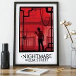 Nightmare on Elm Street Art, minimalist, horror film art, horror decor, film poster, wall art, film art, horror film, horror, Halloween Poster