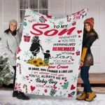 To My Son Whenever You Feel Overwhelmed Mom Gift For Christmas Blanket PANBL0012