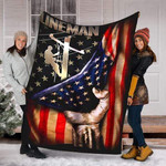 Amazing Lineman American Flag Blanket