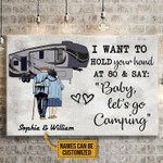 Personalized Camping 5th Wheel Color Hold Your Hand Customized Canvas