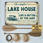 Personalized Pontoon Lake House Customized Classic Metal Signs
