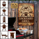 Personalized Grilling Backyard Grill Custom Classic Metal Signs