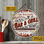 Personalized Grilling Proudly Serving Customized Wood Circle Sign