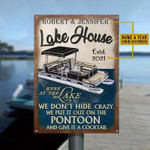 Personalized Pontoon Color Lake Crazy Customized Classic Metal Signs