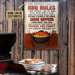 Personalized Grilling BBQ Rules Come Hungry Customized Classic Metal Signs