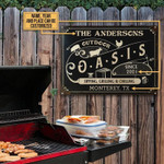 Personalized Grilling Outdoor Oasis Customized Classic Metal Signs