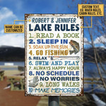 Personalized Fishing 10 Lake Rules Customized Classic Metal Signs