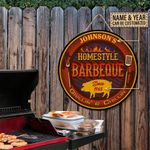 Personalized BBQ Grillin And Chillin Customized Wood Circle Sign