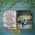 Personalized Camping 5th Wheel The Day I Met Customized Wood Rectangle Sign