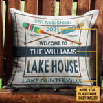 Personalized Boating Lake House Welcome Customized Pillow