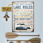 Personalized Pontoon Lake Rules Customized Classic Metal Signs