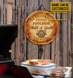 Personalized Grilling Chill & Grill Customized Wood Circle Sign