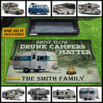 Personalized Camping Forest Drunk Camper Matter Custom RV Customized Doormat