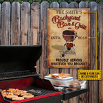 Personalized Grilling Proudly Serving Whatever Customized Classic Metal Signs