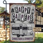 Personalized Camping Happy Campers Sketch Custom Flag