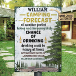Personalized Camping Weekend Forecast Customized Classic Metal Signs