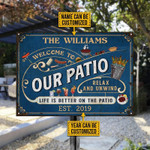 Personalized Grilling Patio Relax And Unwind Custom Classic Metal Signs