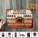 Personalized Grilling Proudly Serving Custom Classic Metal Signs