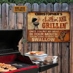 Personalized BBQ Once You Put My Meat Customized Classic Metal Signs