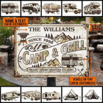 Personalized Camp & Grill Proudly Serving Customized Classic Metal Signs