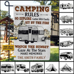 Personalized Camping Map Camping Rule Customized Flag