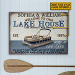 Personalized Pontoon Here At The Lake Customized Classic Metal Signs