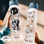 Personalized Jack And Sally Water Tracker Bottle