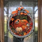Happy Fall Wood Cirle Sign