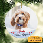 Personalized Dog Ornament You Left Paw Prints On Our Heart
