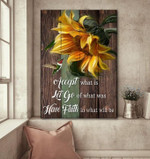 Hummingbird Sunflower Canvas Wall Art Accept What Is