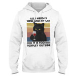 All I Need Is Wine And My Cat EZ05 1609 Hoodie
