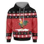Rooster Merry Christmas Black EZ15 0810 All Over Print Hoodie