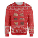Ugly Christmas Book Lovers Things I Do At Christmas Time EZ12 1710 All Over Print Sweatshirt