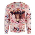 Heifer Floral Farmer EZ23 1210 All Over Print Sweatshirt