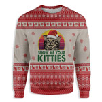 Ugly Christmas Cat Show Me Your Kitties EZ12 1810 All Over Print Sweatshirt