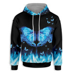 Morpho Butterfly Blue Flame EZ02 1210 All Over Print Hoodie