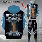 Personalized Egyptian Queen September Girl 3D Hoodie And Long Pants