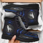 Personalized Wolf Blue Strike Boots