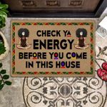Afro Girl Yoga Doormat Check Energy Before You Come In This House