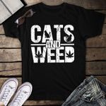 Cat And Weed Black T-shirt